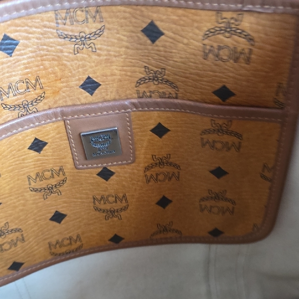 MCM Cognac Visetos Tote Bag - Picture 9 of 14
